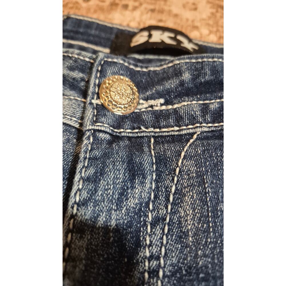SKY Premium Collection Jeans 13/14 Y2K Rhinestone Embroidered Flare McBling - Picture 6 of 15